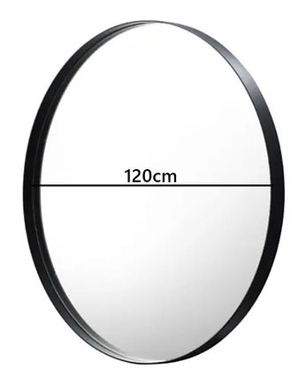 Lustro okrągłe Ruota czarna metalowa rama 120 cm, Home Design