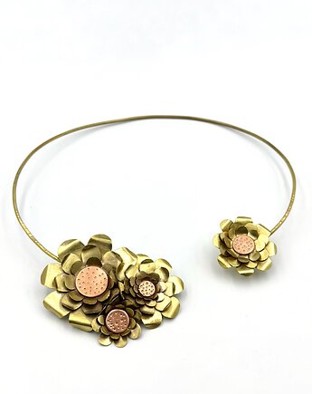 Kwietny Naszyjnik- Mosiężna Kolia Handmade,  Buggy Jewels