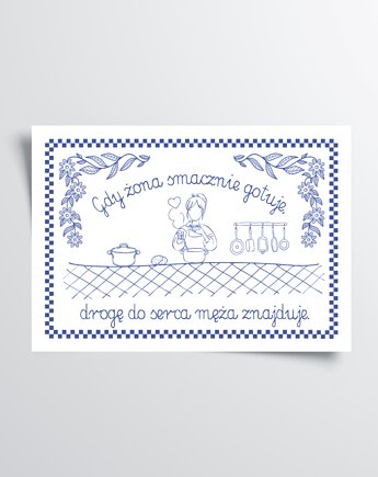 Makatka plakat do kuchni retro, poster dla żony, dla pary, DODUMU