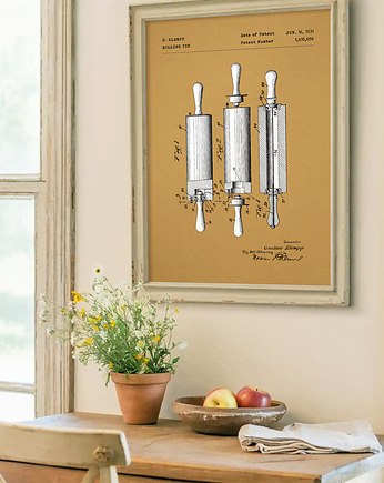 Plakat Wałek do ciasta - patent techniczny, minimalmill