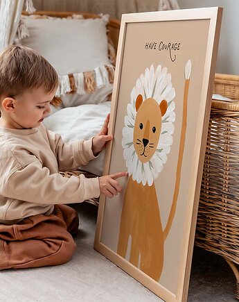 Plakat Lion  - Plakaty Na Ścianę Dla Dzieci, Dekoracjan