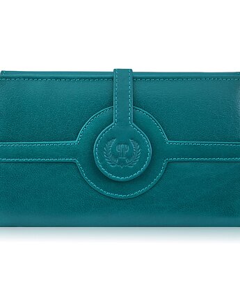 Portfel damski skórzany zielony duży skóra licowa ochrona RFID Paolo Peruzzi , Paolo Peruzzi