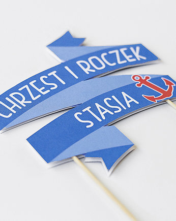 Topper na tort urodziny roczek MARYNARZ, WOW party
