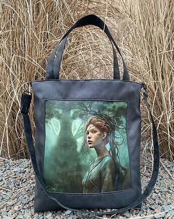 Duża torba na ramię - z serii Duchy lasu, PRACOWNIA 166