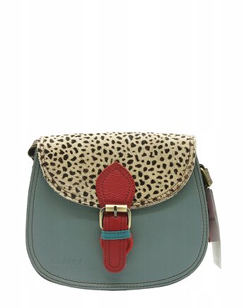 Torebka listonoszka skórzana elegancka wizytowa zwierzęcy wzór eko OLIVKA, Olivka Warsaw