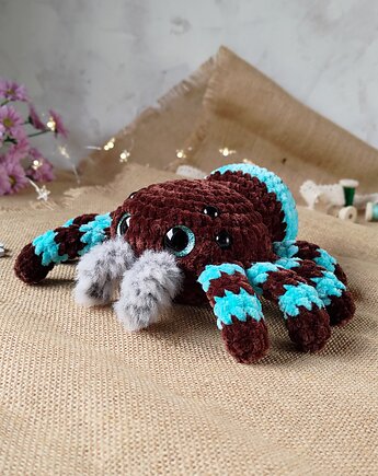 Duży pajączek pluszowy, Przytulanka dla dziecka, Zabawka na prezent, EcoToysByNastya