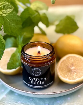 CYTRYNA & MIĘTA świeca sojowa 120 ml, iSkierka Manufaktura Świec