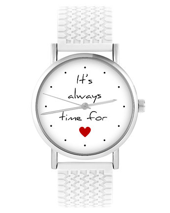Zegarek - Time for love - silikonowy, biały, yenoo