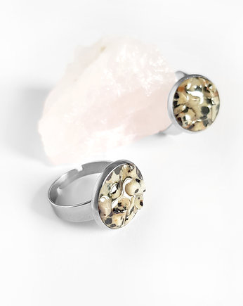 Jaspis dalmatyńczyk pierścionek klasyczny, OSOBY - Prezent dla dziewczynki