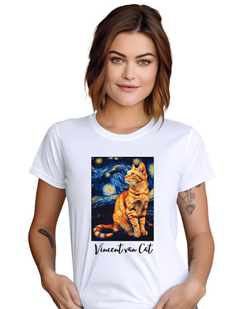 Koszulka kot Vincent van Gogh t-shirt, EvienArt
