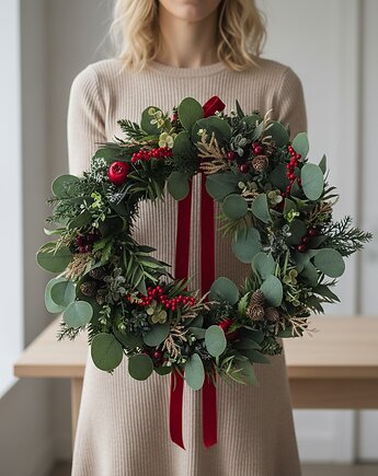 Zimowy wianek na drzwi, Lola White