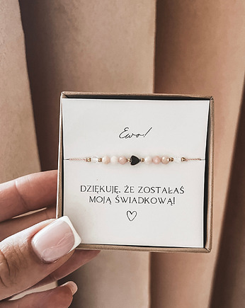 Bransoletka Sweetheart dla Świadkowej podziękowanie ślub, Tiny Stone