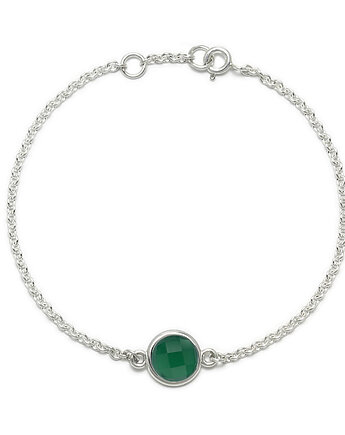 Aura - Bransoletka srebrna z zielonym onyksem, Kuźnia Srebra