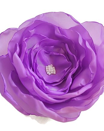 Duża jasno fioletowa broszka 12cm kwiat kwiatek, Made by Joan
