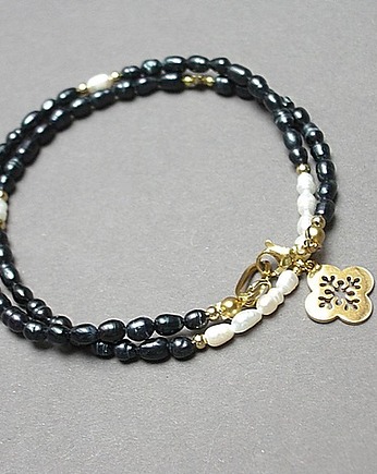 Pearls /navy blue/ perły naturalne vol. 5- choker, KiKa pracownia