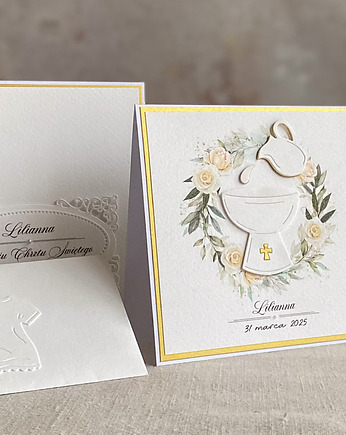 Kartka na chrzest  z pudełkiem i kopertą, 53-a, Anna Art and Crafts