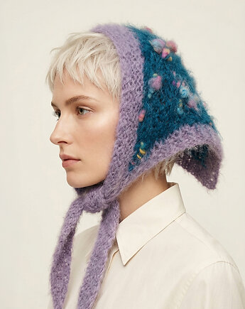 Chustka na głowę w puchate kropki, OTULIBABKI