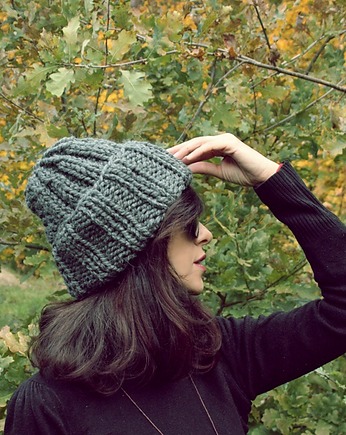 Chunky Alpine Alpaca beanie szara czapka, Mademoiselle Patrini