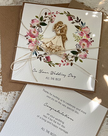 Kartka ślubna wedding card on your Wedding Day boho, sorte