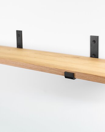 Loftowa półka dębowa z czarnymi podpórkami 70x17 cm, Spoko Design