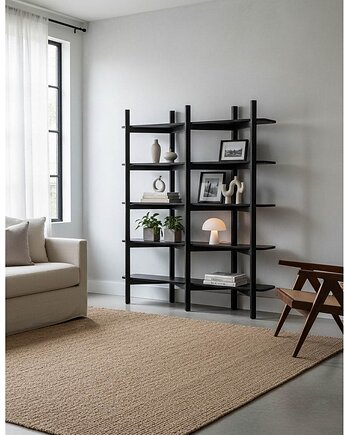 Regał drewniany, regał z litego drewna, półki do salonu, Dabov Studio