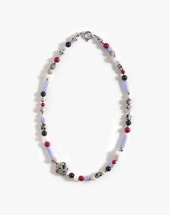 Niebiesko-czerwony naszyjnik z kamieni naturalnych, ech studio