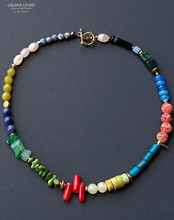 Modnie i unikatowo Naszyjnik ze specjalnego mixu minerałów handmade, Galeria Limart
