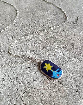 Naszyjnik z choinką, biżuteria z talerzy