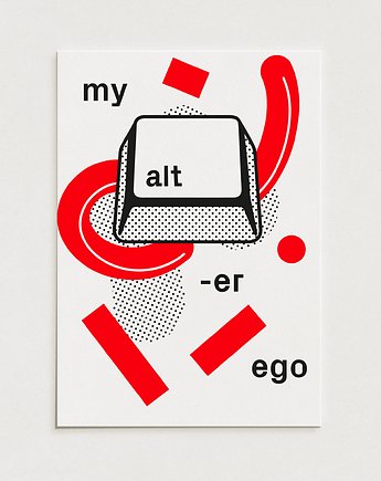 My alt-er ego / Oryginalna grafika / poster print, Alina Rybacka