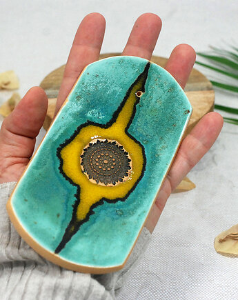 Ceramiczna podstawka na kadzidełko - lawa, 10FingersArt