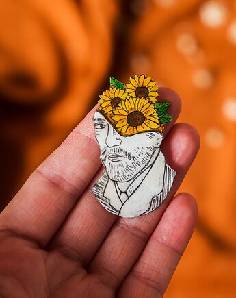 Przypinka Van Gogh ze słonecznikami, Pintura