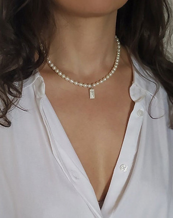 Srebrny naszyjnik z perłami, srebro 925, Friedman Jewelry