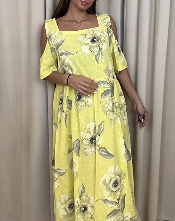 Lniana sukienka Giallo, SOLO moda