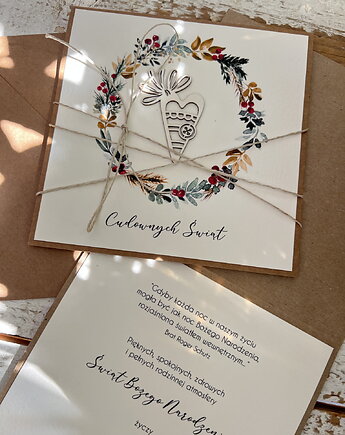 Wyjątkowa ręcznie robiona kartka świąteczna na Boże Narodzenie, sorte