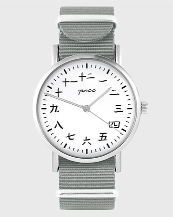 Zegarek - Kanji - szary, nylonowy, yenoo