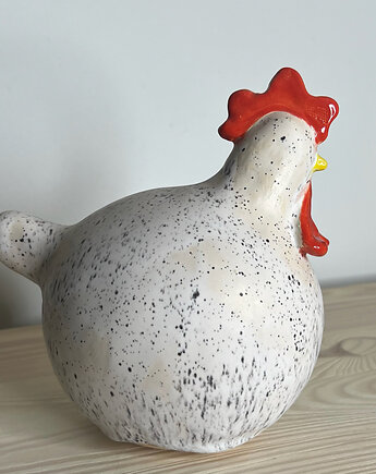 Kura biała w drobne kropeczki, PIEGO Ceramika