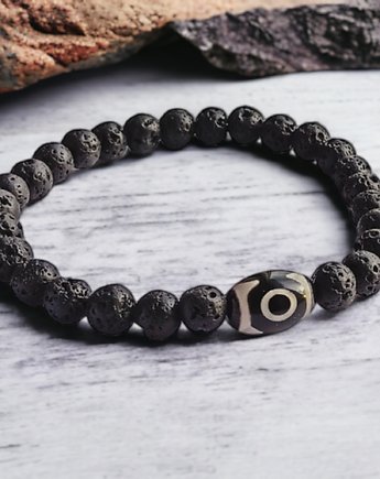 Damska bransoletka : TALIZMAN : agat tybetański, kaktusia