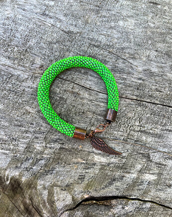 Bransoletka koralikowa neonowa zieleń, Blackballoon