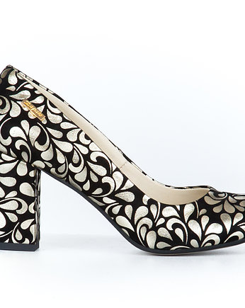 RĘCZNIE ROBIONE CZÓŁENKA ZAPATO 042 ZŁOTE KWIATY, Zapato