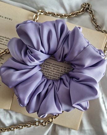 Scrunchie Lavender XL - gumka do włosów fioletowa liliowa, SILKY DESIRE