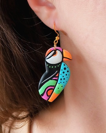 Energetyczne kolczyki Maskonury, biżuteria z ptakami w stylu etnicznym, Dary Rusałki