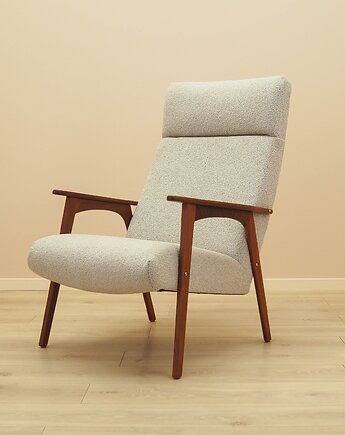 Fotel tekowy, duński design, lata 70, produkcja: Dania, Przetwory design