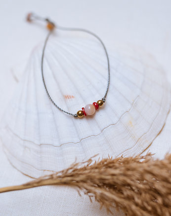 Bransoletka Sznurkowa Opal Koral i Hematyt, w hand works