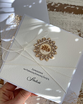 Najpiękniejsze oryginalne zaproszenia na komunię - komunijne ręcznie robione, sorte