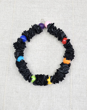 6418 czarny, kolorowy, tęczowy naszyjnik; korale, kama4you