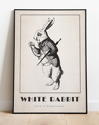 Plakat vintage alicja - WHITE RABBIT, Storelia