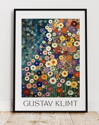 PLAKAT Gustav Klimt, łąka kwiatowa obraz, black dot studio