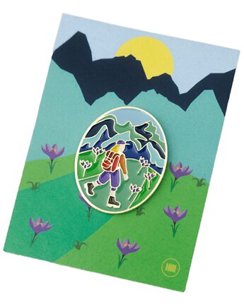 Wycieczka w góry Pin ręcznie malowany Kabak, KABAK