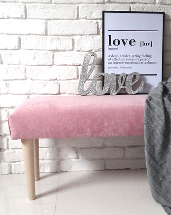 ŁAWKA ławeczka różowa tkanina zmywalna pastel, OKAZJE - Prezent na Dzień Kobiet