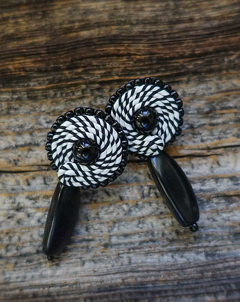 Czarno-białe kolczyki soutache, Mró Soutache